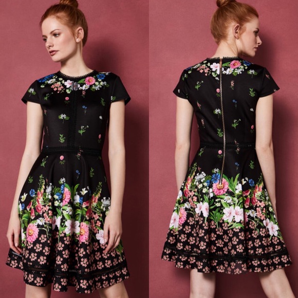 ted baker daissie florence trim skater dress